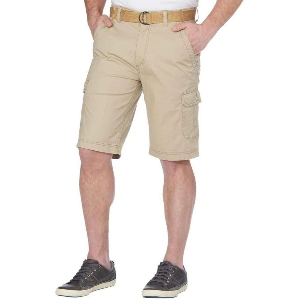NEW Wearfirst Men's Size 32 Cargo Shorts Khaki Cotton Blend